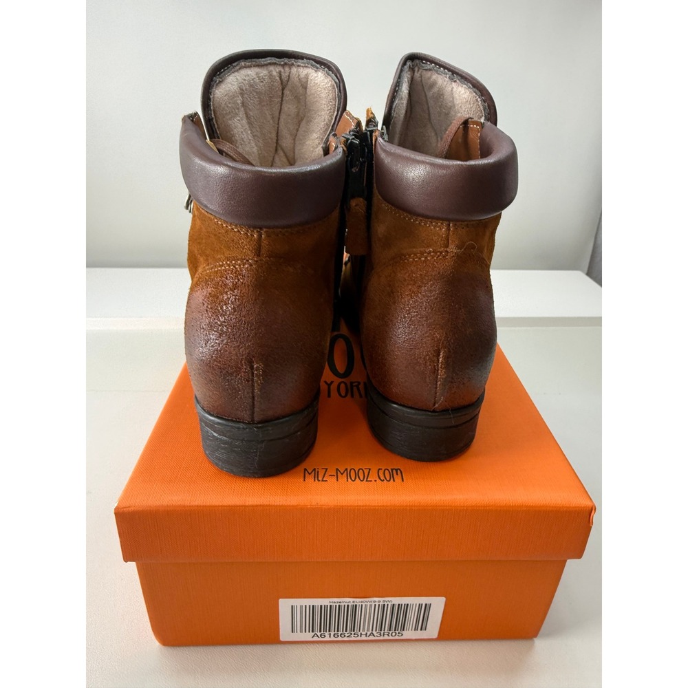 Miz Mooz Steffy Wide Hazelnut Suede Ankle Boots EU 40 Side Zip NEW - Picture 2 of 10
